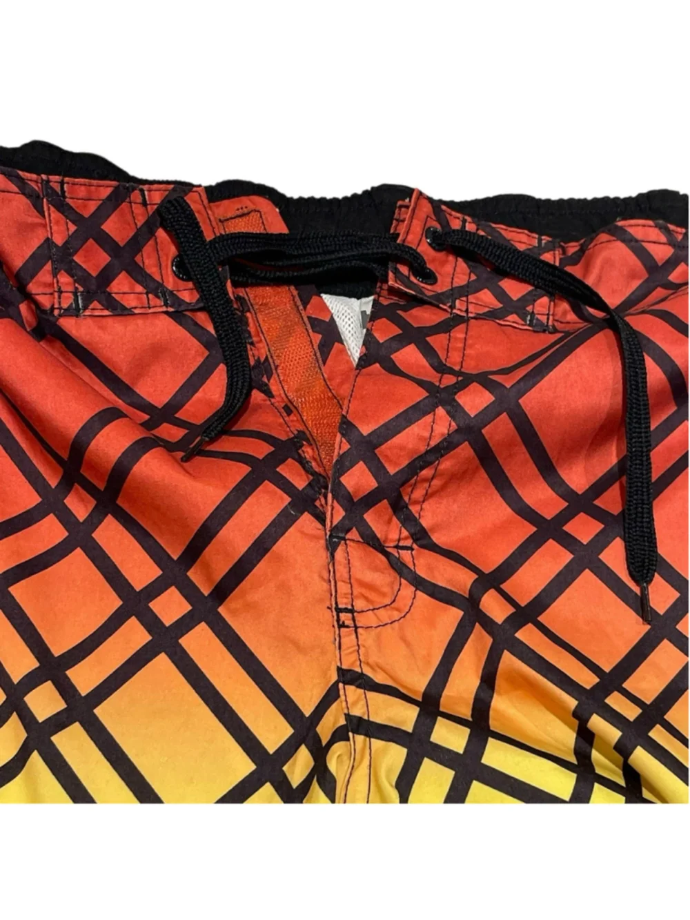 Hang Ten‎ Boys Swim Board Shorts Ombre Orange Yellow Green Size Medium Kidcore